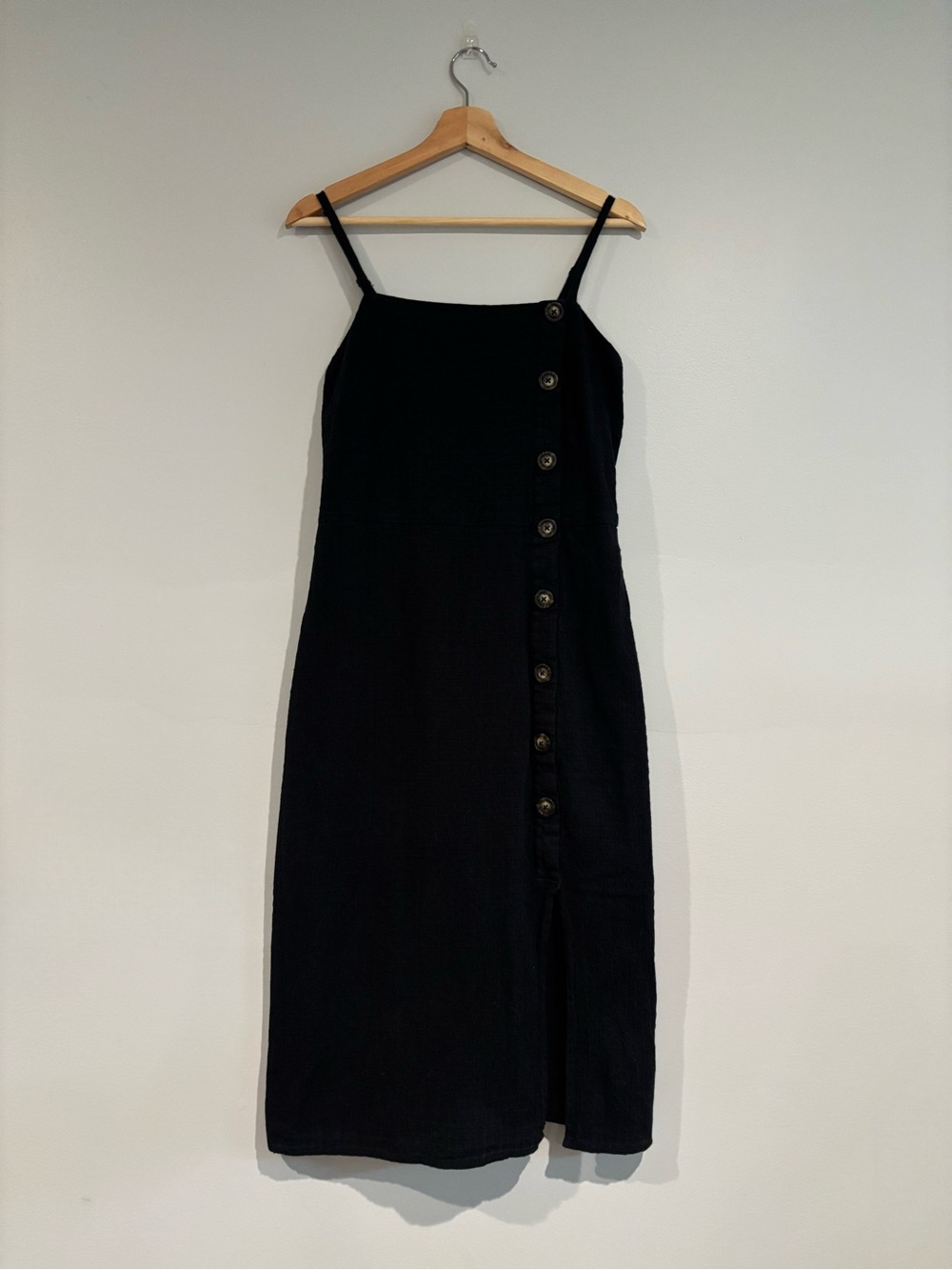 Universal Thread Black Button-Embellished Midi Dress